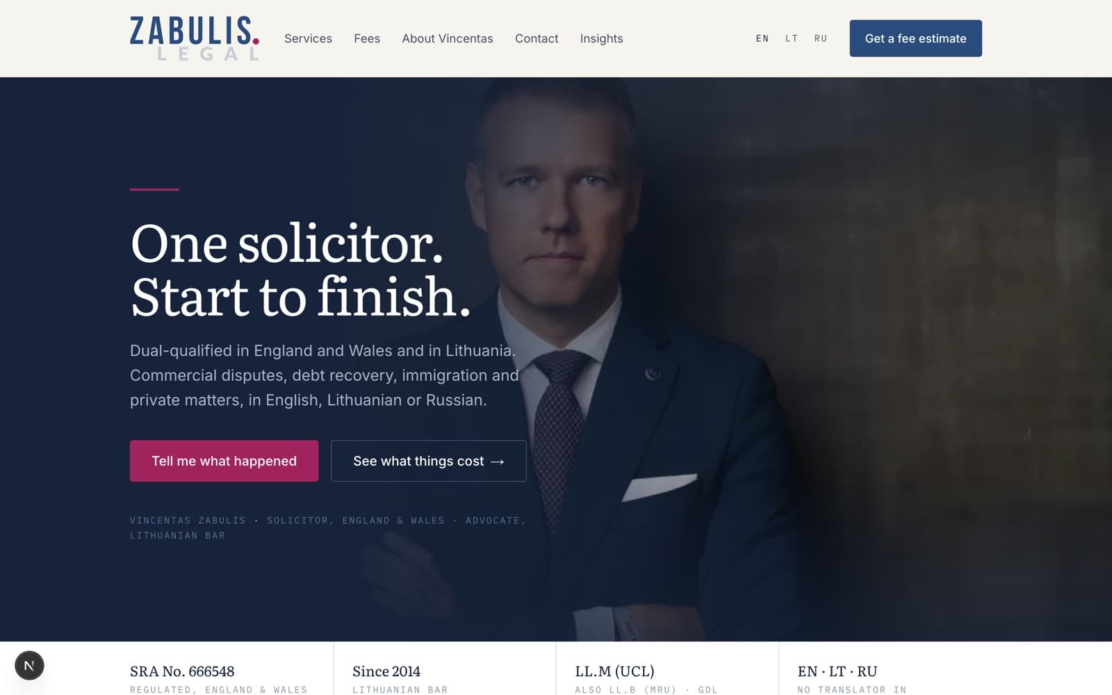 Zabulis Legal website